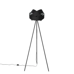 QAZQA Schlafzimmerlampen|Küchenlampen*Moderne Stehlampe schwarz - Stoff