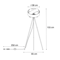 QAZQA Schlafzimmerlampen|Küchenlampen*Moderne Stehlampe schwarz - Stoff