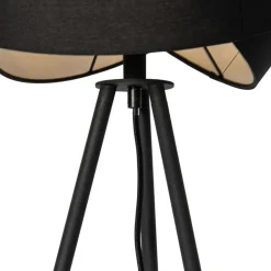 QAZQA Schlafzimmerlampen|Küchenlampen*Moderne Stehlampe schwarz - Stoff