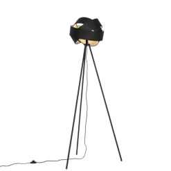 QAZQA Schlafzimmerlampen|Küchenlampen*Moderne Stehlampe schwarz - Stoff