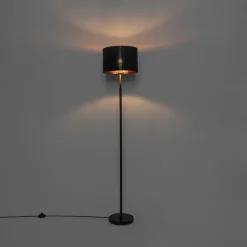 QAZQA Stehlampen|Wohnzimmerlampen*Moderne Stehlampe schwarz mit Gold - VT 1