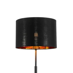 QAZQA Stehlampen|Wohnzimmerlampen*Moderne Stehlampe schwarz mit Gold - VT 1