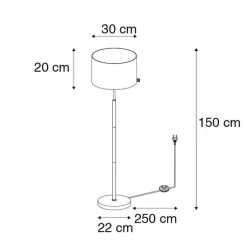 QAZQA Stehlampen|Wohnzimmerlampen*Moderne Stehlampe schwarz mit Gold - VT 1
