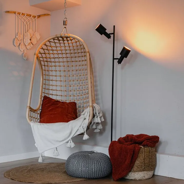 QAZQA Stehlampen|Wohnzimmerlampen*Moderne Stehlampe schwarz 2-flammig - Stijn