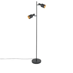 QAZQA Stehlampen|Wohnzimmerlampen*Moderne Stehlampe schwarz 2-flammig - Stijn