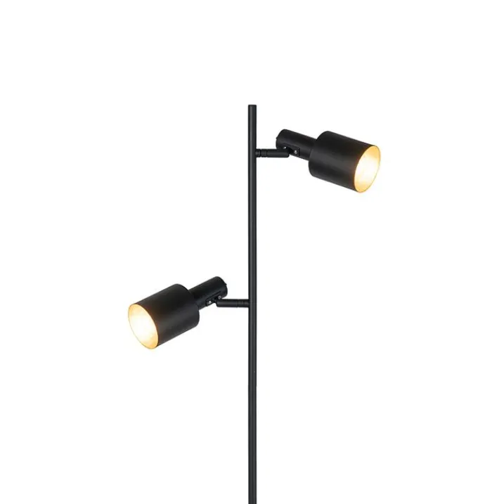 QAZQA Stehlampen|Wohnzimmerlampen*Moderne Stehlampe schwarz 2-flammig - Stijn
