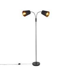 QAZQA Stehlampen|Wohnzimmerlampen*Moderne Stehlampe schwarz 2-Licht - Carmen