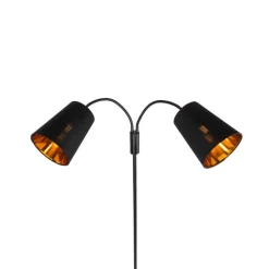 QAZQA Stehlampen|Wohnzimmerlampen*Moderne Stehlampe schwarz 2-Licht - Carmen