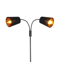 QAZQA Stehlampen|Wohnzimmerlampen*Moderne Stehlampe schwarz 2-Licht - Carmen