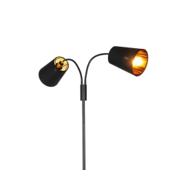 QAZQA Stehlampen|Wohnzimmerlampen*Moderne Stehlampe schwarz 2-Licht - Carmen