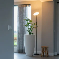 QAZQA Schlafzimmerlampen|Küchenlampen*Moderne Stehlampe schwarz inkl. LED und Dimmer - Bumu