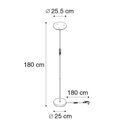 QAZQA Schlafzimmerlampen|Küchenlampen*Moderne Stehlampe schwarz inkl. LED und Dimmer - Bumu