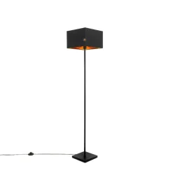 QAZQA Stehlampen|Wohnzimmerlampen*Moderne Stehlampe schwarz mit Gold - VT 1