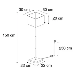QAZQA Stehlampen|Wohnzimmerlampen*Moderne Stehlampe schwarz mit Gold - VT 1