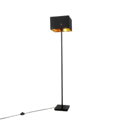 QAZQA Stehlampen|Wohnzimmerlampen*Moderne Stehlampe schwarz mit Gold - VT 1