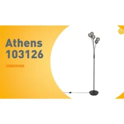 QAZQA Schlafzimmerlampen|Küchenlampen*Moderne Stehlampe schwarz 5-Licht mit Rauchglas - Athen