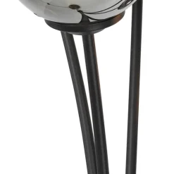 QAZQA Schlafzimmerlampen|Küchenlampen*Moderne Stehlampe schwarz 5-Licht mit Rauchglas - Athen