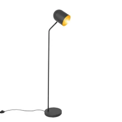 QAZQA Stehlampen|Wohnzimmerlampen*Moderne Stehlampe schwarz mit Gold verstellbar – Morik