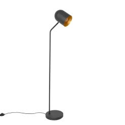 QAZQA Stehlampen|Wohnzimmerlampen*Moderne Stehlampe schwarz mit Gold verstellbar – Morik