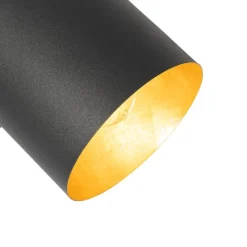 QAZQA Stehlampen|Wohnzimmerlampen*Moderne Stehlampe schwarz mit Gold verstellbar – Morik