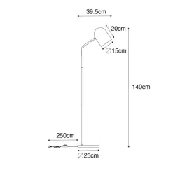 QAZQA Stehlampen|Wohnzimmerlampen*Moderne Stehlampe schwarz mit Gold verstellbar – Morik
