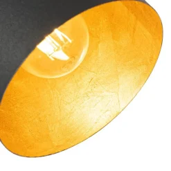 QAZQA Stehlampen|Wohnzimmerlampen*Moderne Stehlampe schwarz mit Gold verstellbar – Morik