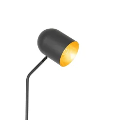 QAZQA Stehlampen|Wohnzimmerlampen*Moderne Stehlampe schwarz mit Gold verstellbar – Morik