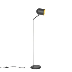 QAZQA Stehlampen|Wohnzimmerlampen*Moderne Stehlampe schwarz mit Gold verstellbar – Morik