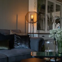 QAZQA Schlafzimmerlampen|Küchenlampen*Moderne Stehlampe schwarz - Mesh Ball