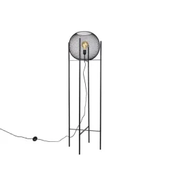 QAZQA Schlafzimmerlampen|Küchenlampen*Moderne Stehlampe schwarz - Mesh Ball