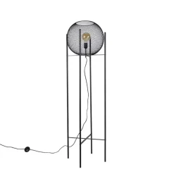 QAZQA Schlafzimmerlampen|Küchenlampen*Moderne Stehlampe schwarz - Mesh Ball