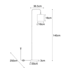 QAZQA Stehlampen|Wohnzimmerlampen*Moderne Stehlampe schwarz mit Gold - Lofty