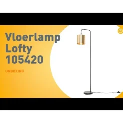 QAZQA Stehlampen|Wohnzimmerlampen*Moderne Stehlampe schwarz mit Gold - Lofty