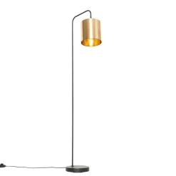 QAZQA Stehlampen|Wohnzimmerlampen*Moderne Stehlampe schwarz mit Gold - Lofty