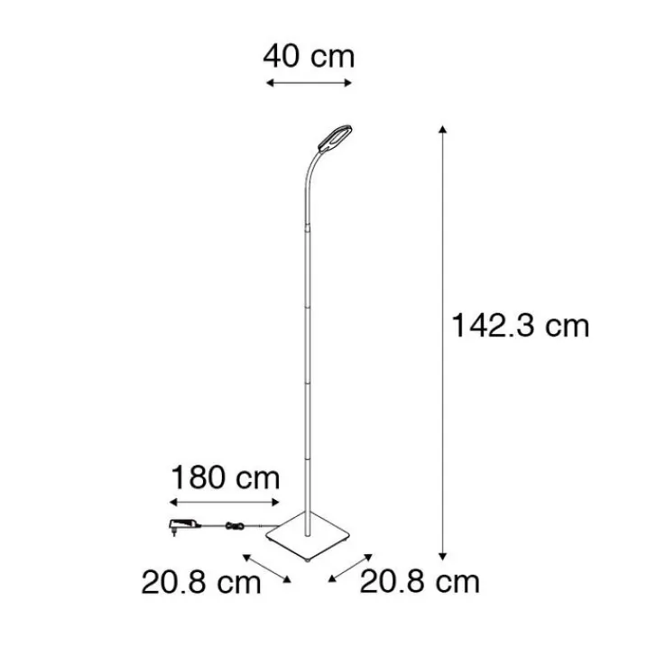 QAZQA Led-Stehlampen|Stehlampen*Moderne Stehlampe schwarz inkl. LED 4-stufig dimmbar - Botot