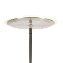 QAZQA Schlafzimmerlampen|Küchenlampen*Moderne Stehlampe Stahl inkl. LED mit Fernbedienung und Lesearm - Strela