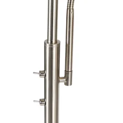 QAZQA Schlafzimmerlampen|Küchenlampen*Moderne Stehlampe Stahl inkl. LED mit Fernbedienung und Lesearm - Strela