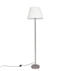 QAZQA Stehlampen|Wohnzimmerlampen*Moderne Stehlampe Stahl mit weißem Faltenschirm 45 cm - Simplo
