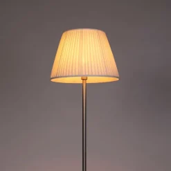 QAZQA Stehlampen|Wohnzimmerlampen*Moderne Stehlampe Stahl mit weißem Faltenschirm 45 cm - Simplo