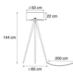 QAZQA Stehlampen|Wohnzimmerlampen*Moderne Stehleuchte aus Messing mit schwarzem Schirm - Ilse