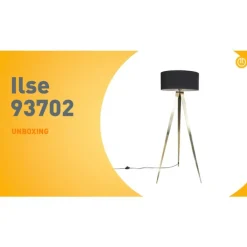 QAZQA Stehlampen|Wohnzimmerlampen*Moderne Stehleuchte aus Messing mit schwarzem Schirm - Ilse