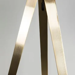 QAZQA Stehlampen|Wohnzimmerlampen*Moderne Stehleuchte aus Messing mit schwarzem Schirm - Ilse