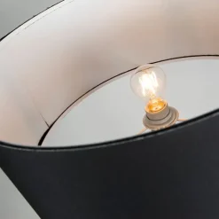 QAZQA Stehlampen|Wohnzimmerlampen*Moderne Stehleuchte aus Messing mit schwarzem Schirm - Ilse