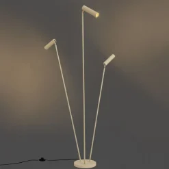 QAZQA Stehlampen|Wohnzimmerlampen*Moderne Stehleuchte Beige 3-Lichter GU10 35mm - Thomas