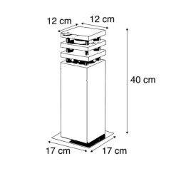 QAZQA Gartenbeleuchtung|Stehlampen Außen*Moderne Stehleuchte beige 40 cm - Grumpy