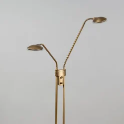 QAZQA Schlafzimmerlampen|Esszimmerlampen*Moderne Stehleuchte Bronze mit Leselampe inkl. LED - Eva