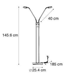 QAZQA Schlafzimmerlampen|Esszimmerlampen*Moderne Stehleuchte Bronze mit Leselampe inkl. LED - Eva
