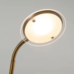 QAZQA Schlafzimmerlampen|Esszimmerlampen*Moderne Stehleuchte Bronze mit Leselampe inkl. LED - Eva