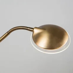 QAZQA Schlafzimmerlampen|Esszimmerlampen*Moderne Stehleuchte Bronze mit Leselampe inkl. LED - Eva