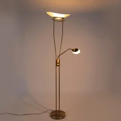 QAZQA Lampen Für Dein Homeoffice|Led-Stehlampen*Moderne Stehleuchte Bronze inkl. LED und Dimmer - Lexus